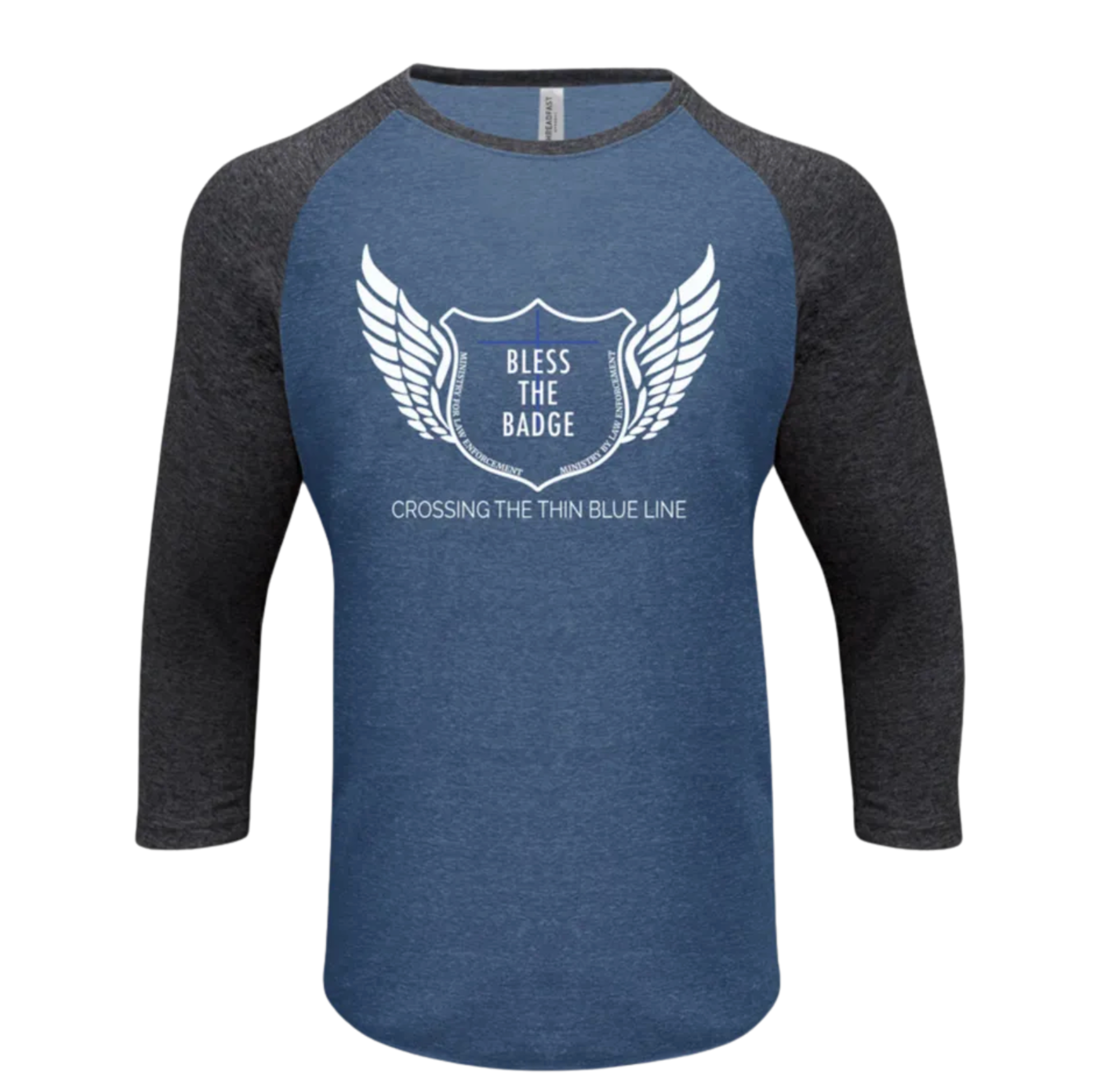 Bless The Badge Baseball T-Shirt (blue with black)